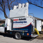 Advance Robotic Duct Cleaning truck at the job site.